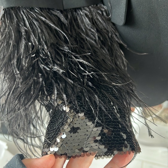 CINQ À SEPT Cheyenne Feather and Sequin Trim Blazer - Picture 4 of 8